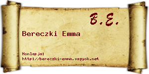 Bereczki Emma névjegykártya